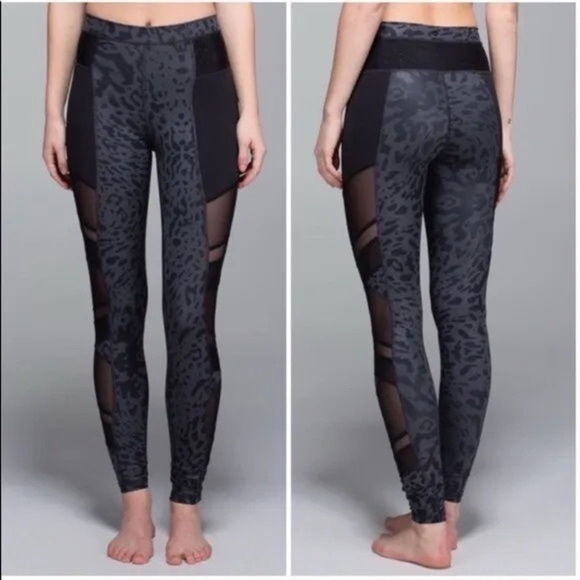 Lululemon Just Breathe animal swirl deep coal print compressionleggings Sz-2 H20 - Picture 1 of 13